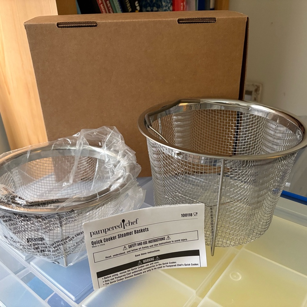 Pampered Chef Stainless Steel Steamer Baskets